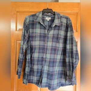 Carhartt Women's Blue/ Green Plaid Flannel Shirt